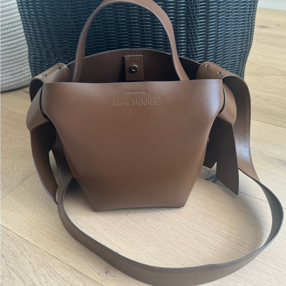 Acne Musubi Mini Bag Brown Small Crossbody. Pre-owned.